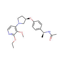 CCOc1nccc(N2CC[C@@H](Oc3ccc([C@H](C)NC(C)=O)cc3)C2)c1OC ZINC000169709330