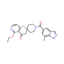 CCOc1nccc2c1C(=O)CC1(CCN(C(=O)c3cc(C)c4[nH]ncc4c3)CC1)O2 ZINC000049113950