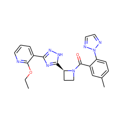 CCOc1ncccc1-c1n[nH]c([C@@H]2CCN2C(=O)c2cc(C)ccc2-n2nccn2)n1 ZINC001772629928