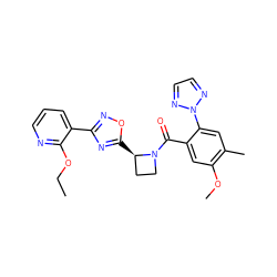 CCOc1ncccc1-c1noc([C@@H]2CCN2C(=O)c2cc(OC)c(C)cc2-n2nccn2)n1 ZINC000218063725