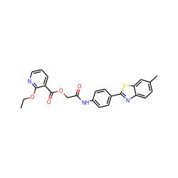 CCOc1ncccc1C(=O)OCC(=O)Nc1ccc(-c2nc3ccc(C)cc3s2)cc1 ZINC000003290399