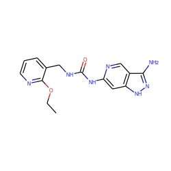 CCOc1ncccc1CNC(=O)Nc1cc2[nH]nc(N)c2cn1 ZINC001772657200