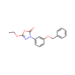 CCOc1nn(-c2cccc(OCc3ccccc3)c2)c(=O)o1 ZINC000000026832