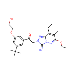 CCOc1nn2c(=N)n(CC(=O)c3cc(OCCO)cc(C(C)(C)C)c3)nc2c(CC)c1C ZINC000115496297