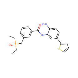 CCP(=O)(CC)Cc1cccc(C(=O)Nc2cc(-c3cccs3)ccc2N)c1 ZINC000040401491