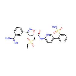 CCS(=O)(=O)C[C@@]1(C(=O)Nc2ccc(-c3ccccc3S(N)(=O)=O)cn2)CC(c2cccc(C(=N)N)c2)=NO1 ZINC000026658659