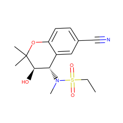 CCS(=O)(=O)N(C)[C@H]1c2cc(C#N)ccc2OC(C)(C)[C@@H]1O ZINC000003995918