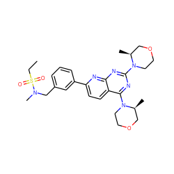 CCS(=O)(=O)N(C)Cc1cccc(-c2ccc3c(N4CCOC[C@@H]4C)nc(N4CCOC[C@@H]4C)nc3n2)c1 ZINC000143878255