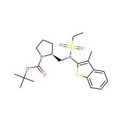 CCS(=O)(=O)N(C[C@@H]1CCCN1C(=O)OC(C)(C)C)c1sc2ccccc2c1C ZINC000115230212