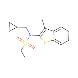 CCS(=O)(=O)N(CC1CC1)c1sc2ccccc2c1C ZINC000115234500