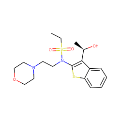 CCS(=O)(=O)N(CCN1CCOCC1)c1sc2ccccc2c1[C@@H](C)O ZINC000115231002