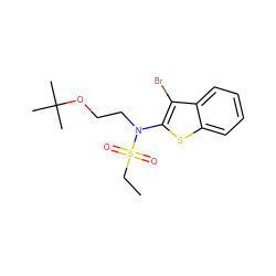 CCS(=O)(=O)N(CCOC(C)(C)C)c1sc2ccccc2c1Br ZINC000115231088