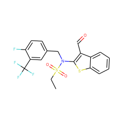 CCS(=O)(=O)N(Cc1ccc(F)c(C(F)(F)F)c1)c1sc2ccccc2c1C=O ZINC000115229597