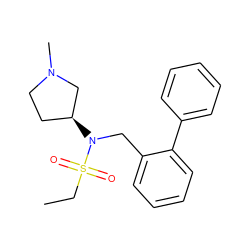 CCS(=O)(=O)N(Cc1ccccc1-c1ccccc1)[C@H]1CCN(C)C1 ZINC000040917335