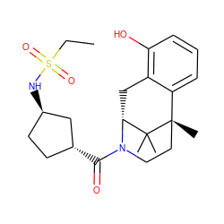 CCS(=O)(=O)N[C@@H]1CC[C@@H](C(=O)N2CC[C@@]3(C)c4cccc(O)c4C[C@@H]2C3(C)C)C1 ZINC000205482056