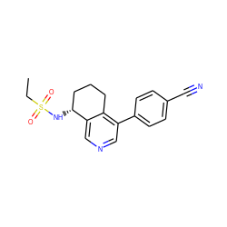 CCS(=O)(=O)N[C@@H]1CCCc2c(-c3ccc(C#N)cc3)cncc21 ZINC000205705471