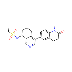 CCS(=O)(=O)N[C@@H]1CCCc2c(-c3ccc4c(c3)CCC(=O)N4C)cncc21 ZINC000204987255