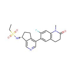 CCS(=O)(=O)N[C@@H]1CCc2c(-c3cc4c(cc3F)N(C)C(=O)CC4)cncc21 ZINC000205005683