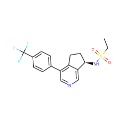 CCS(=O)(=O)N[C@@H]1CCc2c(-c3ccc(C(F)(F)F)cc3)cncc21 ZINC000205713428