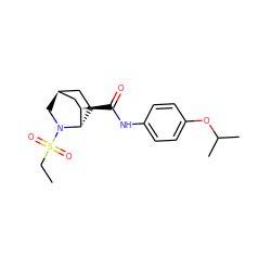 CCS(=O)(=O)N1C[C@H]2CC[C@H]1[C@H](C(=O)Nc1ccc(OC(C)C)cc1)C2 ZINC000101283331