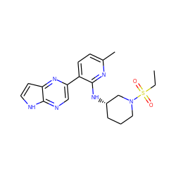 CCS(=O)(=O)N1CCC[C@H](Nc2nc(C)ccc2-c2cnc3[nH]ccc3n2)C1 ZINC000169220788