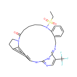 CCS(=O)(=O)N1CCCCC(=O)N2CCc3cc(ccc32)NC2=NC=C(C(F)(F)F)C(=NCc3ccccc31)N2 ZINC001772635462