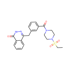 CCS(=O)(=O)N1CCN(C(=O)c2cccc(Cc3n[nH]c(=O)c4ccccc34)c2)CC1 ZINC000040956911