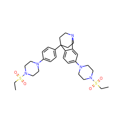 CCS(=O)(=O)N1CCN(c2ccc(C34CCN(CC3)Cc3cc(N5CCN(S(=O)(=O)CC)CC5)ccc34)cc2)CC1 ZINC000114349297