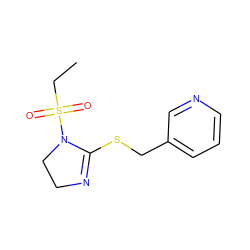 CCS(=O)(=O)N1CCN=C1SCc1cccnc1 ZINC000002711775