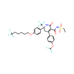 CCS(=O)(=O)NC(=O)C1=C(c2ccc(OC(F)F)cc2)C[C@](c2ccc(OCCCCCC(F)(F)F)cc2)(C(F)(F)F)NC1=O ZINC001772642392