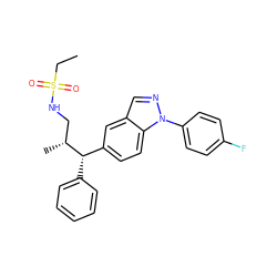 CCS(=O)(=O)NC[C@@H](C)[C@@H](c1ccccc1)c1ccc2c(cnn2-c2ccc(F)cc2)c1 ZINC000096283837