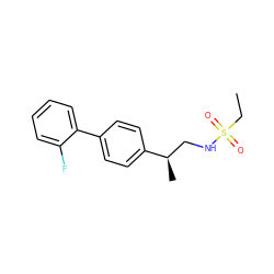 CCS(=O)(=O)NC[C@@H](C)c1ccc(-c2ccccc2F)cc1 ZINC000013835044