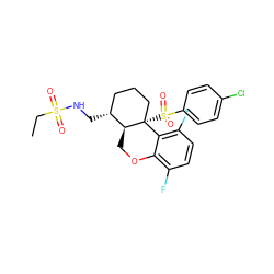 CCS(=O)(=O)NC[C@@H]1CCC[C@@]2(S(=O)(=O)c3ccc(Cl)cc3)c3c(F)ccc(F)c3OC[C@@H]12 ZINC000043154107