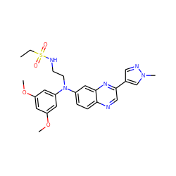 CCS(=O)(=O)NCCN(c1cc(OC)cc(OC)c1)c1ccc2ncc(-c3cnn(C)c3)nc2c1 ZINC000204168168