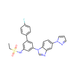 CCS(=O)(=O)Nc1cc(-c2ccc(F)cc2)cc(-n2cnc3cc(-n4cccn4)ccc32)c1 ZINC001772642282