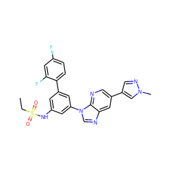 CCS(=O)(=O)Nc1cc(-c2ccc(F)cc2F)cc(-n2cnc3cc(-c4cnn(C)c4)cnc32)c1 ZINC000145704358