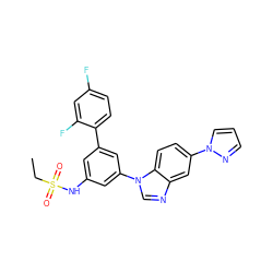 CCS(=O)(=O)Nc1cc(-c2ccc(F)cc2F)cc(-n2cnc3cc(-n4cccn4)ccc32)c1 ZINC001772593310