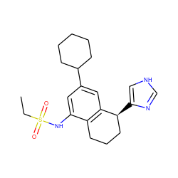 CCS(=O)(=O)Nc1cc(C2CCCCC2)cc2c1CCC[C@@H]2c1c[nH]cn1 ZINC000013580200