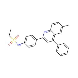 CCS(=O)(=O)Nc1ccc(-c2cc(-c3ccccc3)c3cc(C)ccc3n2)cc1 ZINC000006485647