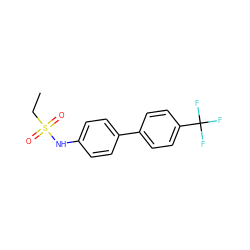 CCS(=O)(=O)Nc1ccc(-c2ccc(C(F)(F)F)cc2)cc1 ZINC000028711878