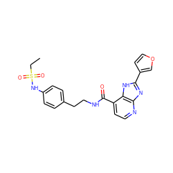 CCS(=O)(=O)Nc1ccc(CCNC(=O)c2ccnc3nc(-c4ccoc4)[nH]c23)cc1 ZINC000084651899