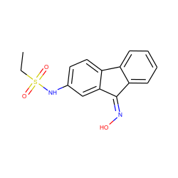 CCS(=O)(=O)Nc1ccc2c(c1)C(=NO)c1ccccc1-2 ZINC000254156451