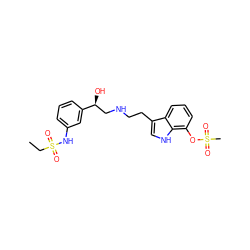 CCS(=O)(=O)Nc1cccc([C@@H](O)CNCCc2c[nH]c3c(OS(C)(=O)=O)cccc23)c1 ZINC001772614443