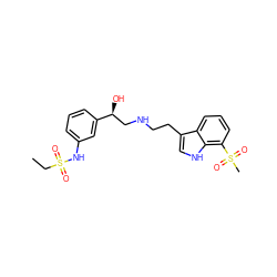 CCS(=O)(=O)Nc1cccc([C@@H](O)CNCCc2c[nH]c3c(S(C)(=O)=O)cccc23)c1 ZINC000028458548