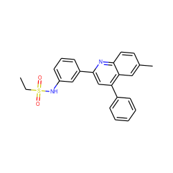 CCS(=O)(=O)Nc1cccc(-c2cc(-c3ccccc3)c3cc(C)ccc3n2)c1 ZINC000006485650