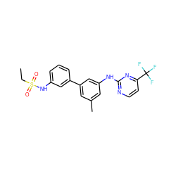 CCS(=O)(=O)Nc1cccc(-c2cc(C)cc(Nc3nccc(C(F)(F)F)n3)c2)c1 ZINC001772629368