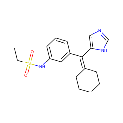 CCS(=O)(=O)Nc1cccc(C(=C2CCCCC2)c2cnc[nH]2)c1 ZINC000009229227