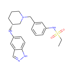 CCS(=O)(=O)Nc1cccc(CN2CCC[C@@H](Nc3ccc4[nH]ncc4c3)C2)c1 ZINC000114336477