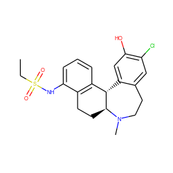 CCS(=O)(=O)Nc1cccc2c1CC[C@H]1[C@H]2c2cc(O)c(Cl)cc2CCN1C ZINC000045370242