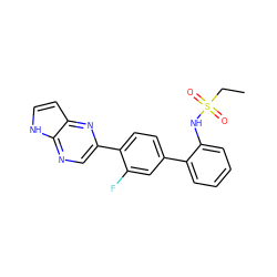 CCS(=O)(=O)Nc1ccccc1-c1ccc(-c2cnc3[nH]ccc3n2)c(F)c1 ZINC000224733038